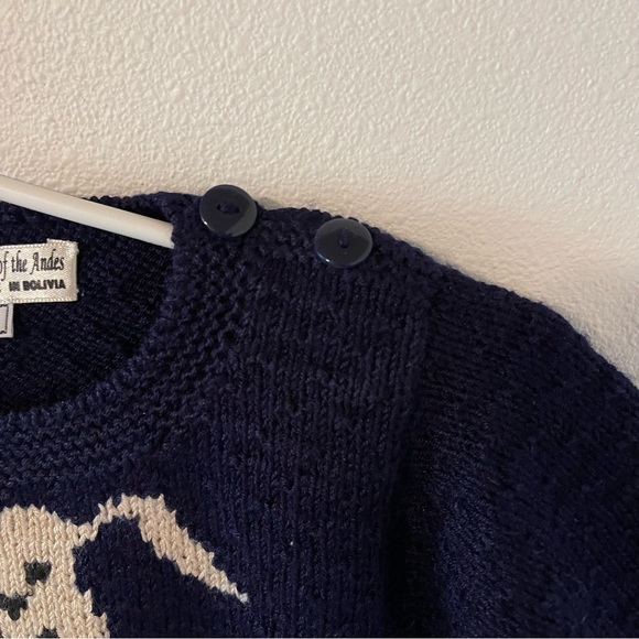 Spirit of the Andes Hand Knit Alpaca Blend Sweater Dog Side Button -12 months - Picture 4 of 9